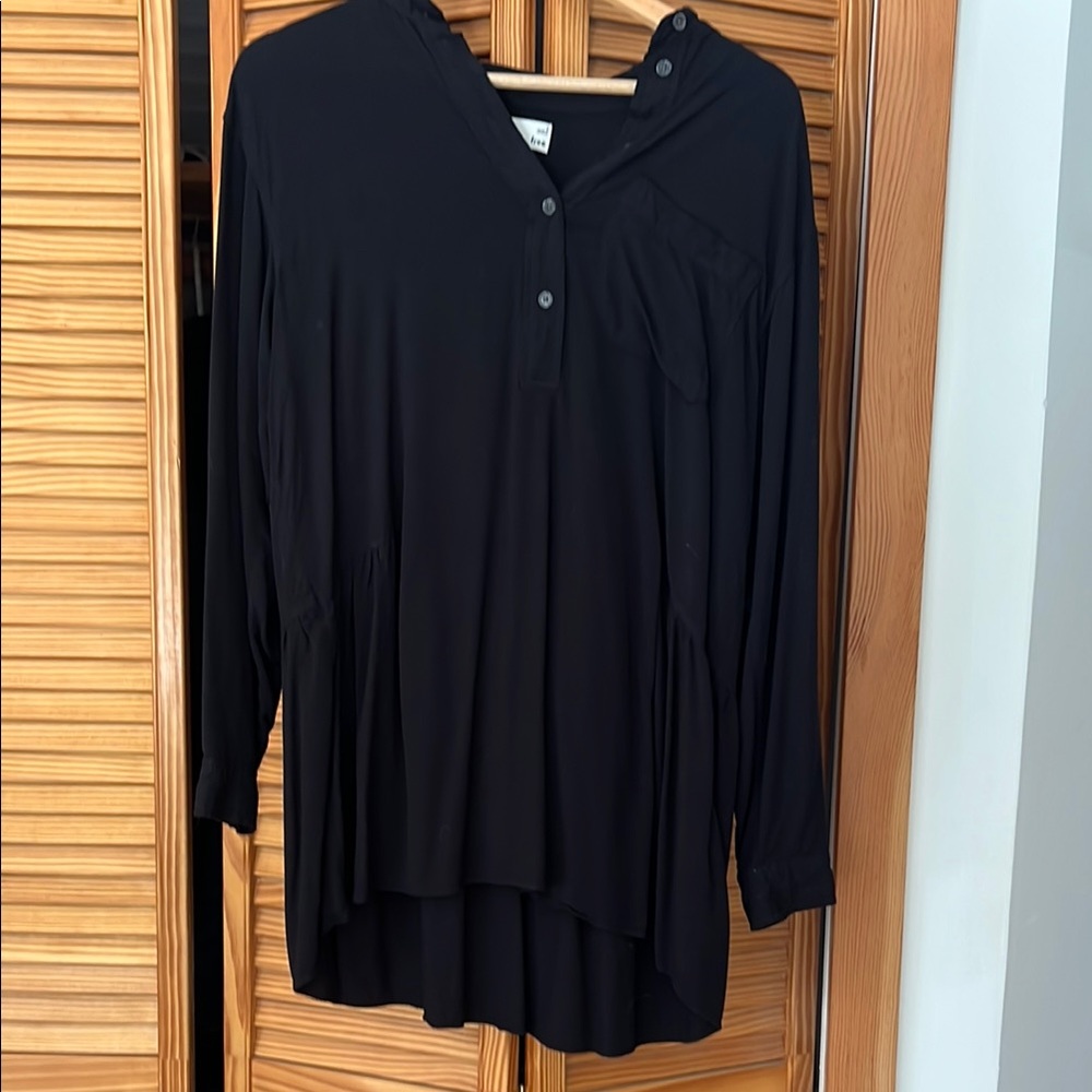 Wilfred Black Oversized Long Sleeve Button Down Dress